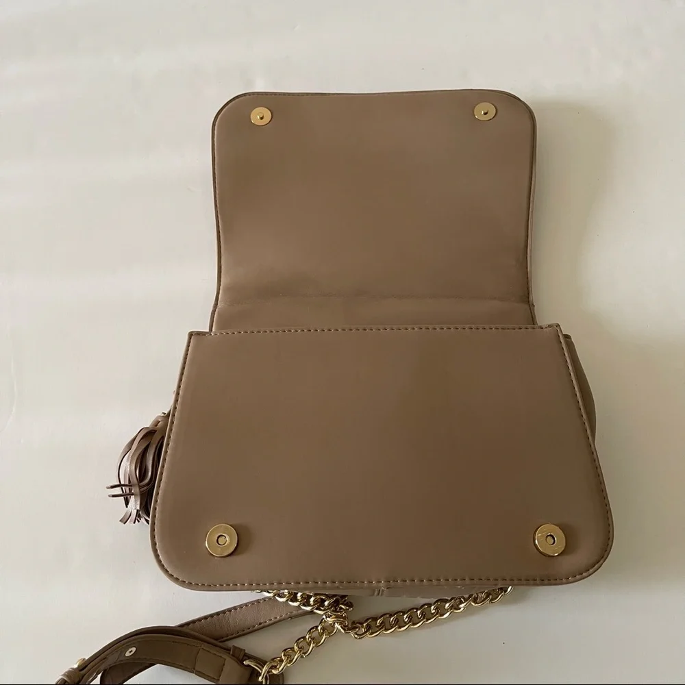bebe Quilted Puff Faux Leather Crossbody Purse